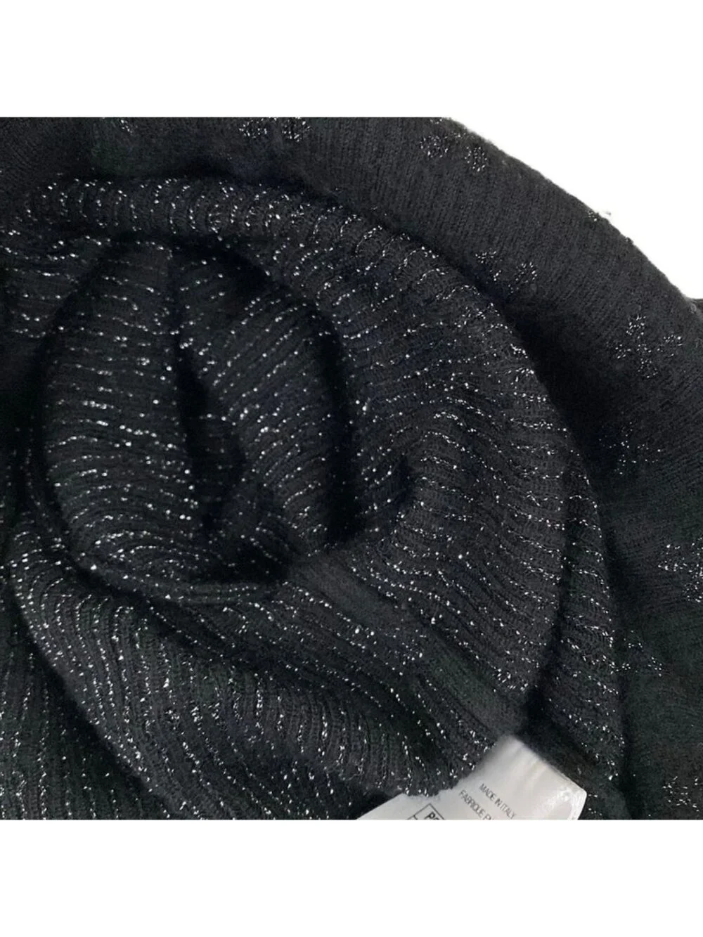 Chanel Long Sleeve Sweater 38 M Black 38 Pullover Lame Coco Button Cashmere